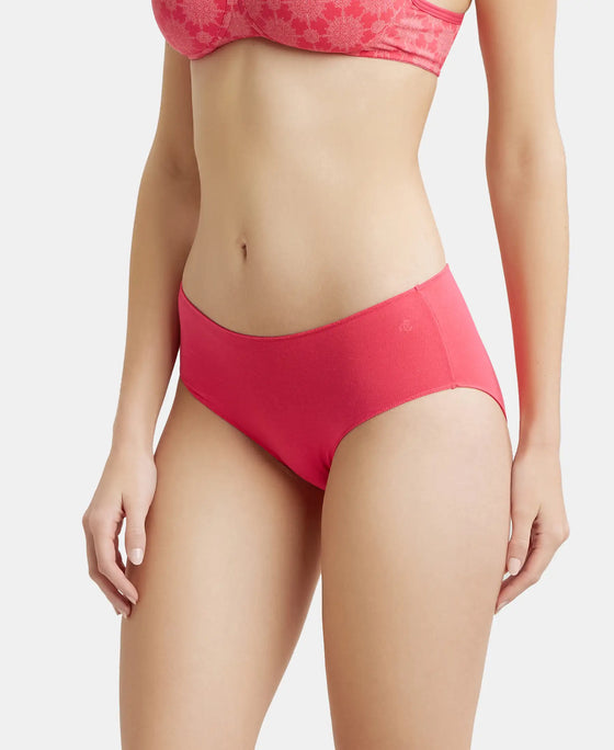 High Coverage Micro Modal Elastane Hipster With Ultrasoft Concealed Waistband - Ruby-2