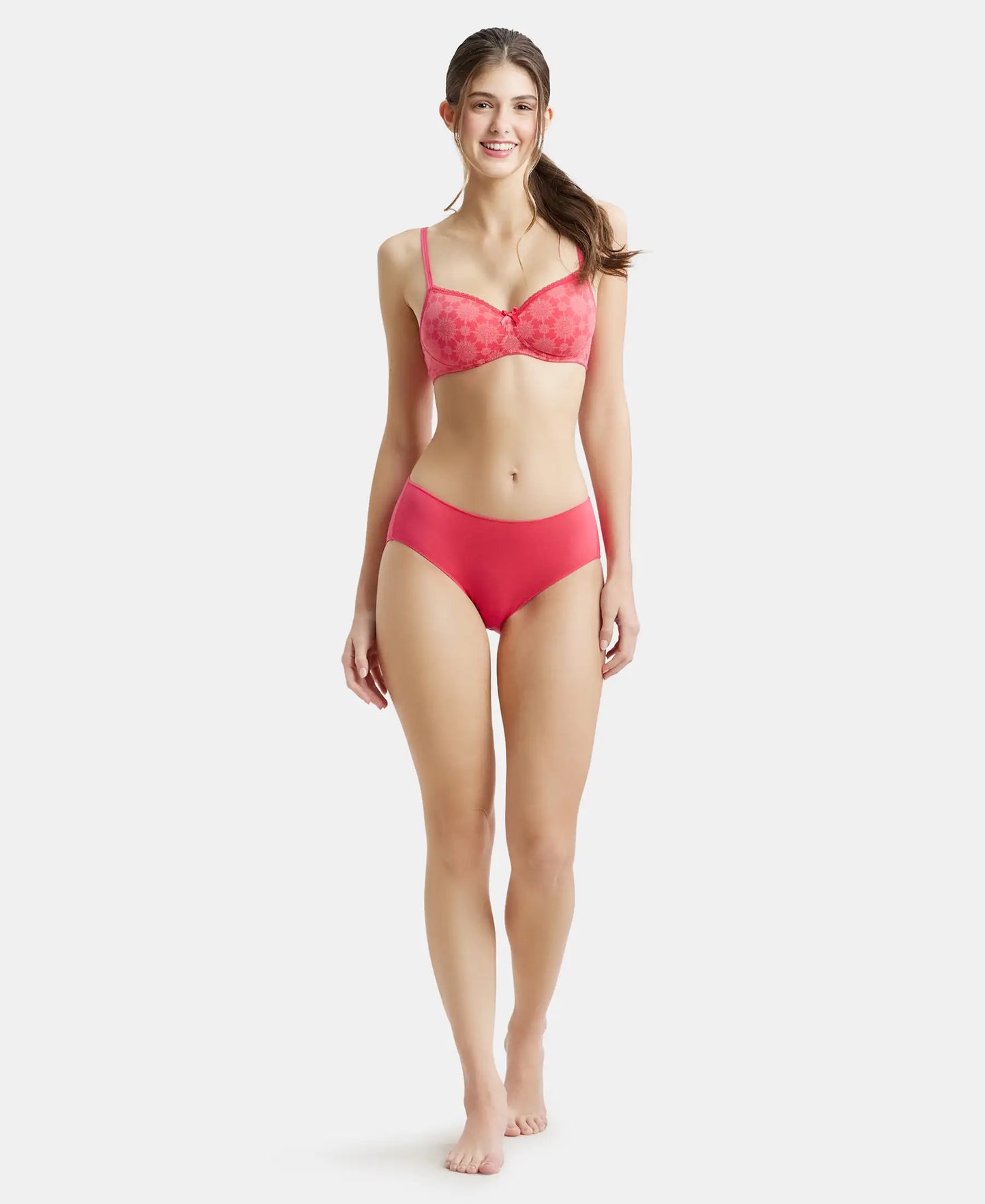 High Coverage Micro Modal Elastane Hipster With Ultrasoft Concealed Waistband - Ruby-4