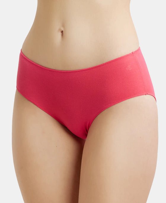 High Coverage Micro Modal Elastane Hipster With Ultrasoft Concealed Waistband - Ruby-7