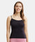 Micro Modal Elastane Stretch Camisole with Adjustable Straps and StayFresh Treatment - Black-1
