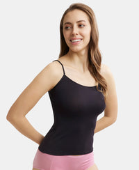 Micro Modal Elastane Stretch Camisole with Adjustable Straps and StayFresh Treatment - Black-5