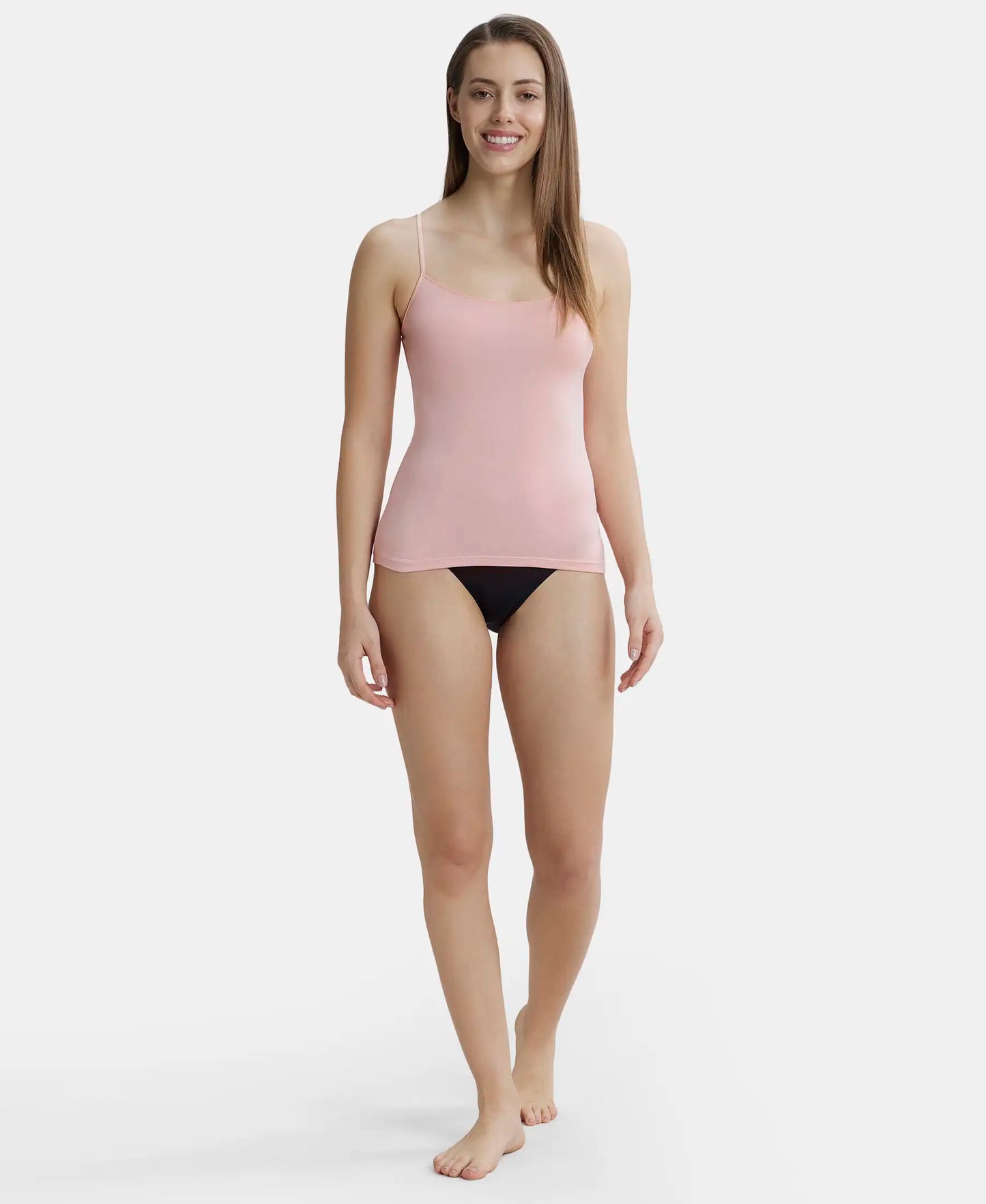 Micro Modal Elastane Stretch Camisole with Adjustable Straps and StayFresh Treatment - Candlelight Peach-4