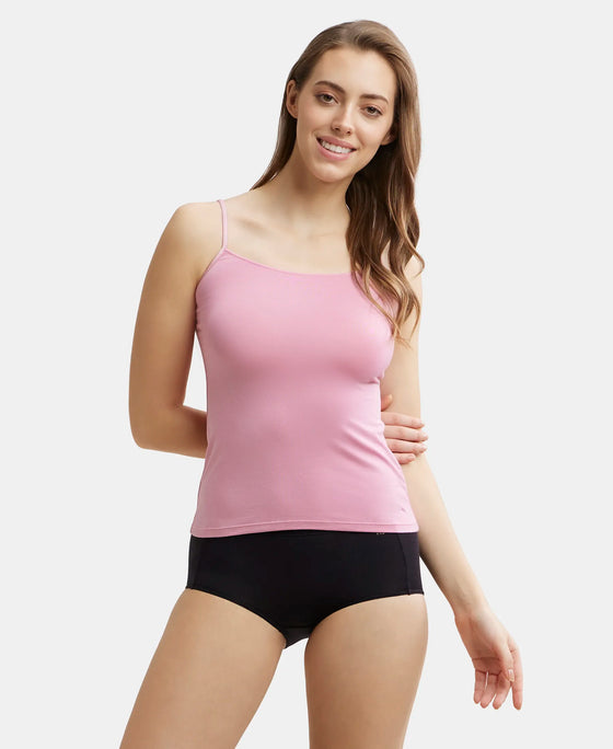 Micro Modal Elastane Stretch Camisole with Adjustable Straps and StayFresh Treatment - Cashmere Rose-5