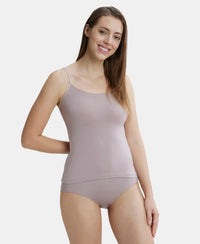 Micro Modal Elastane Stretch Camisole with Adjustable Straps and StayFresh Treatment - Mocha-5