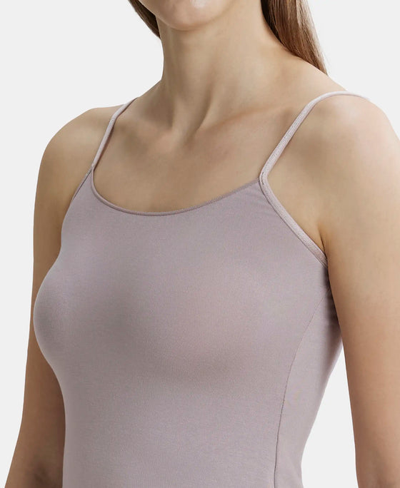 Micro Modal Elastane Stretch Camisole with Adjustable Straps and StayFresh Treatment - Mocha-7