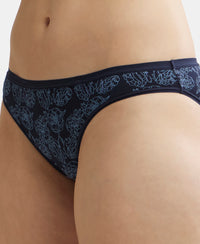 Medium Coverage Micro Modal Elastane Stretch Bikini With Exposed Waistband - Navy Blazer Printed-7