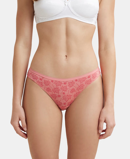 Medium Coverage Micro Modal Elastane Stretch Bikini With Exposed Waistband - Assorted-1