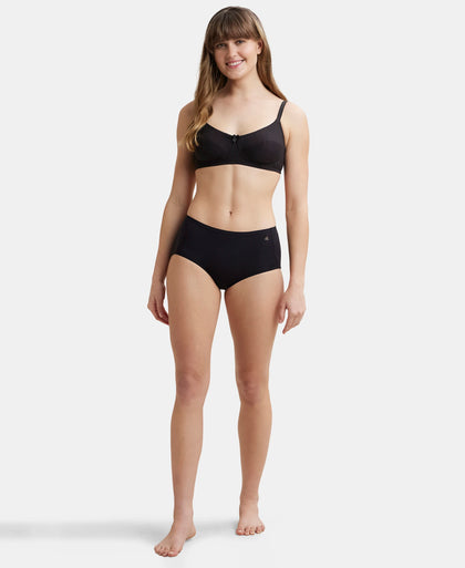 Full Coverage Micro Modal Elastane Full Brief With Exposed Waistband and StayFresh Treatment  - Black-4