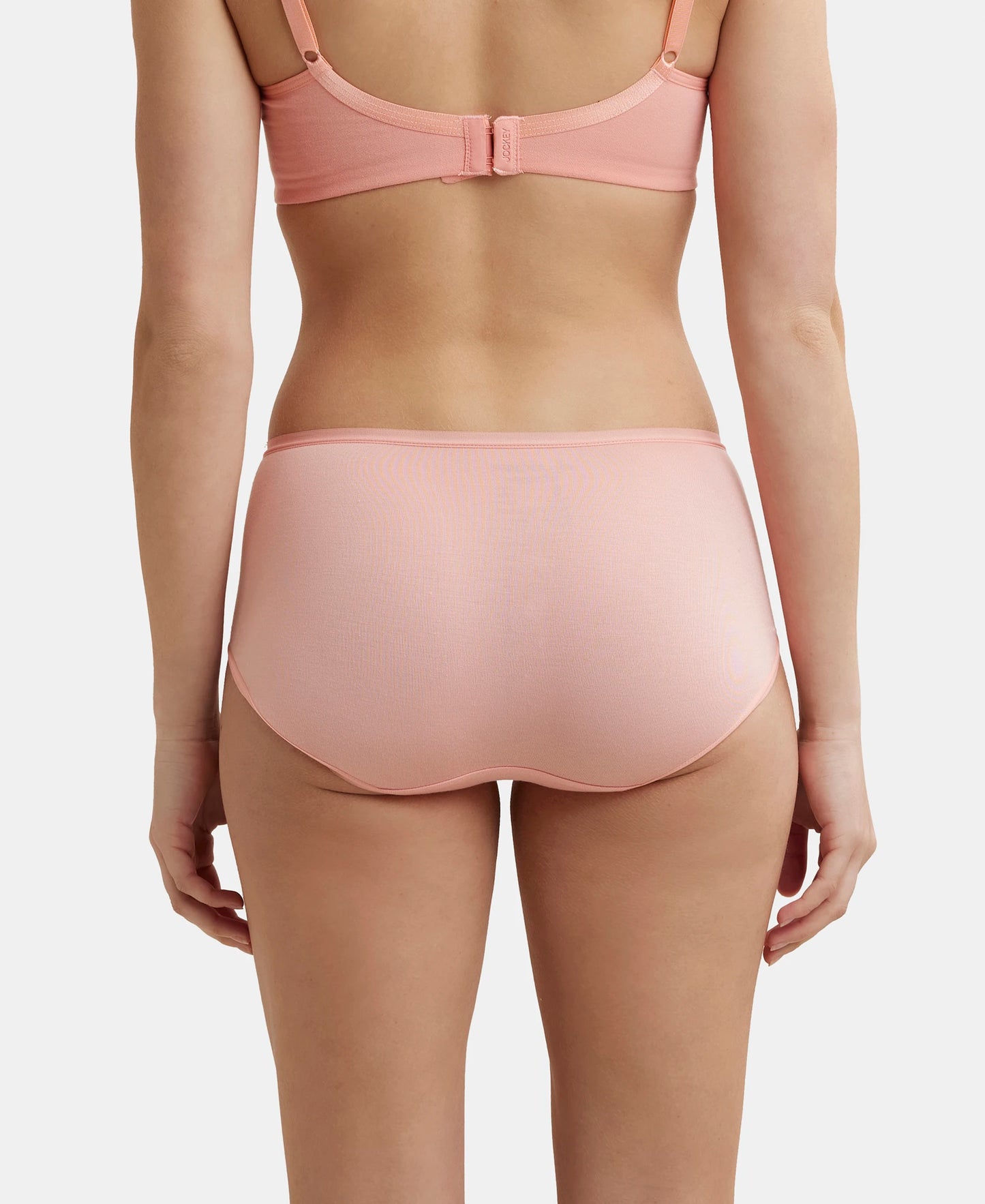 Full Coverage Micro Modal Elastane Full Brief With Exposed Waistband and StayFresh Treatment  - Candlelight Peach-3