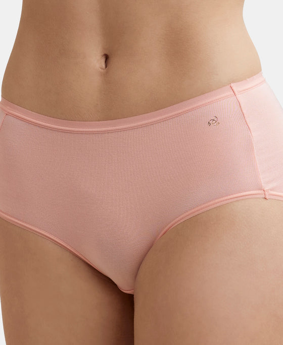 Full Coverage Micro Modal Elastane Full Brief With Exposed Waistband and StayFresh Treatment  - Candlelight Peach-7