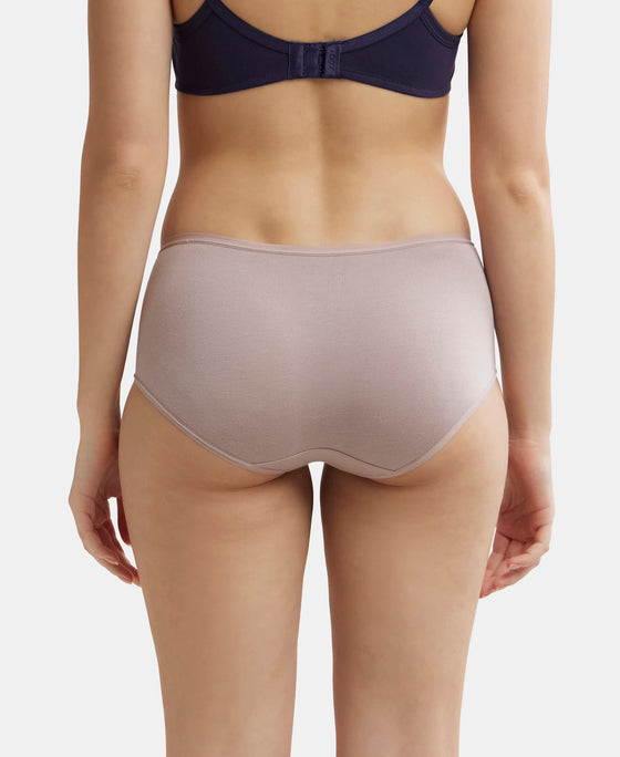 Full Coverage Micro Modal Elastane Full Brief With Exposed Waistband and StayFresh Treatment  - Mocha-3