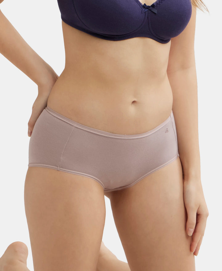 Full Coverage Micro Modal Elastane Full Brief With Exposed Waistband and StayFresh Treatment  - Mocha-5