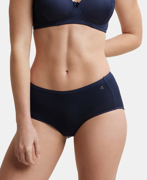 Full Coverage Micro Modal Elastane Full Brief With Exposed Waistband and StayFresh Treatment  - Navy Blazer-5
