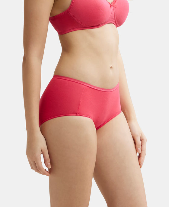 Full Coverage Micro Modal Elastane Full Brief With Exposed Waistband and StayFresh Treatment  - Ruby-2