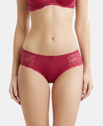 Full Coverage Soft Touch Microfiber Elastane Hipster With Lace Styling and StayFresh Treatment - Anemone-1