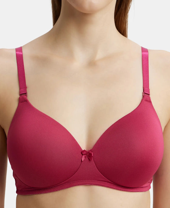 Wirefree Padded Microfiber Elastane Full Coverage T-Shirt Bra with Magic Under Cup - Anemone-6