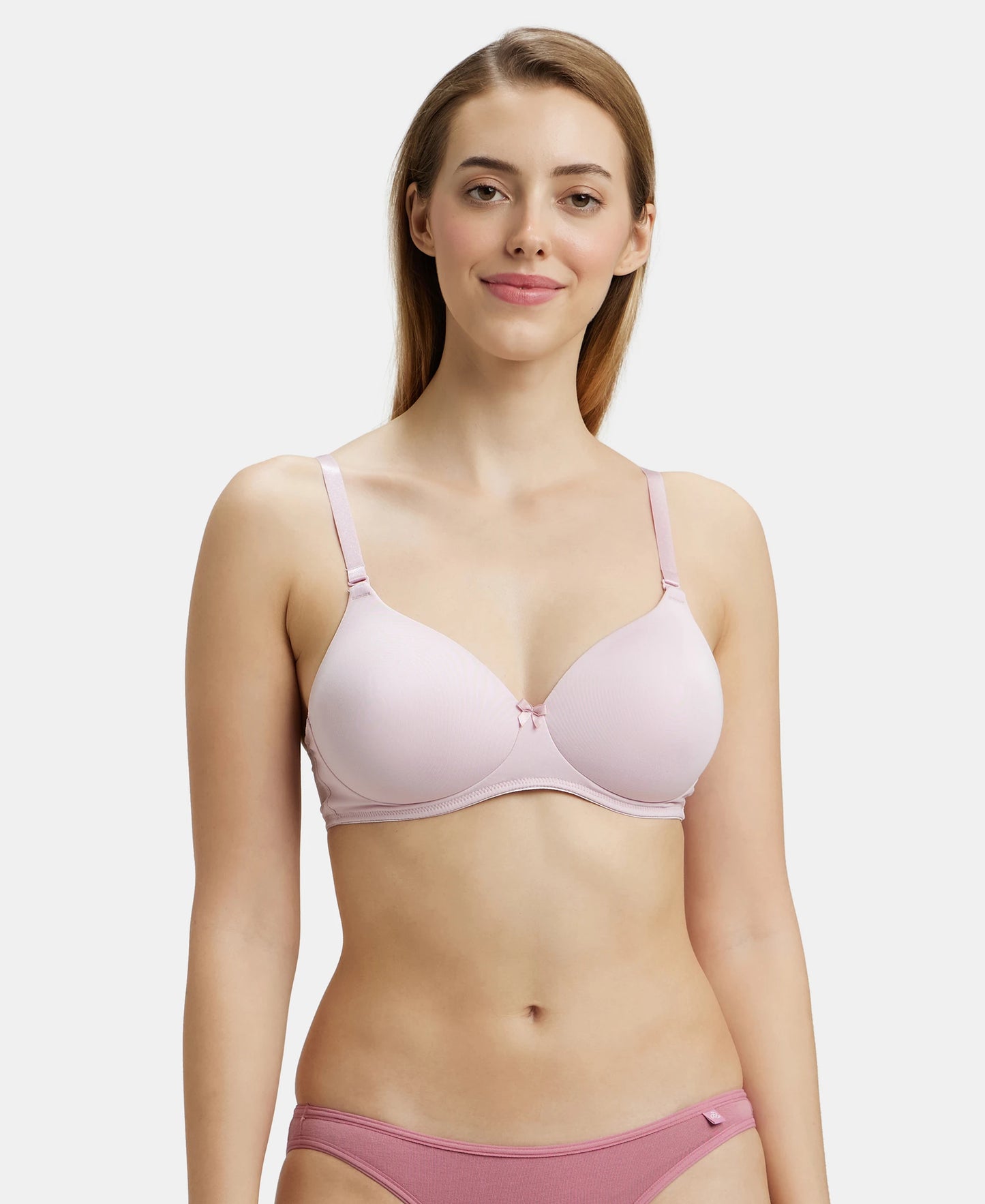 Wirefree Padded Microfiber Elastane Full Coverage T-Shirt Bra with Magic Under Cup - Fragrant Lily-1