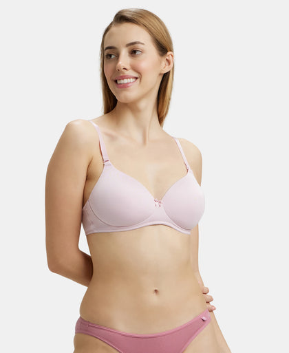 Wirefree Padded Microfiber Elastane Full Coverage T-Shirt Bra with Magic Under Cup - Fragrant Lily-5