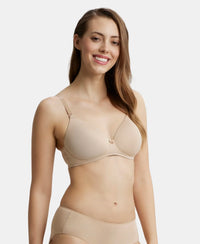 Wirefree Padded Microfiber Elastane Full Coverage T-Shirt Bra with Magic Under Cup - Light Skin-2