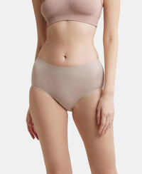 High Coverage Soft Touch Microfiber Elastane Full Brief with No Visible Pantyline - Mocha-1