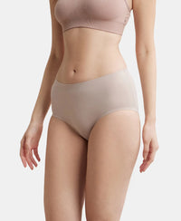 High Coverage Soft Touch Microfiber Elastane Full Brief with No Visible Pantyline - Mocha-2