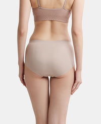 High Coverage Soft Touch Microfiber Elastane Full Brief with No Visible Pantyline - Mocha-3