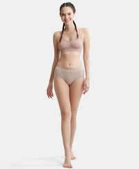 High Coverage Soft Touch Microfiber Elastane Full Brief with No Visible Pantyline - Mocha-4