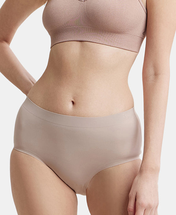 High Coverage Soft Touch Microfiber Elastane Full Brief with No Visible Pantyline - Mocha-5