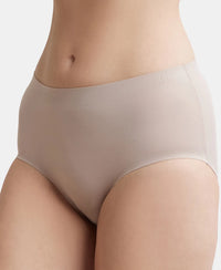 High Coverage Soft Touch Microfiber Elastane Full Brief with No Visible Pantyline - Mocha-6