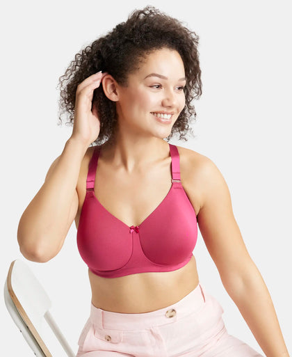 Wirefree Padded Soft Touch Microfiber Elastane Full Coverage Plus Size Bra with Magic Under Cup - Anemone-5