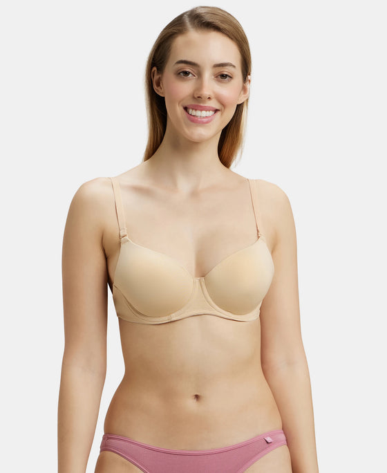 Wired Padded Soft Touch Microfiber Elastane Medium Coverage Multiway Backless Bra - Light Skin-1