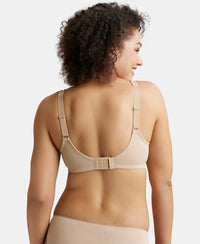 Wirefree Non Padded Soft Touch Microfiber Elastane Full Coverage Minimizer Bra with Broad Cushioned Fabric Strap - Light Skin-3