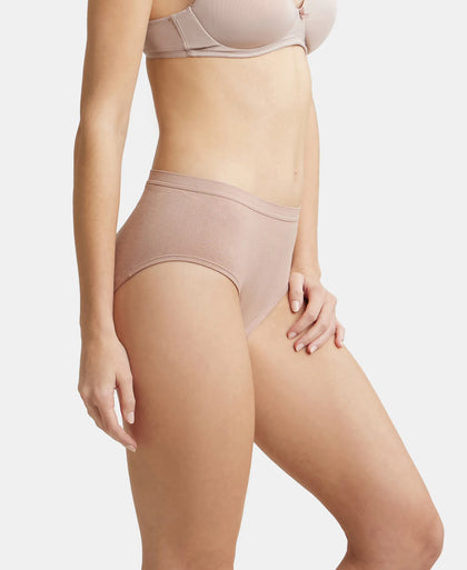 High Coverage Seamfree Microtouch Nylon Elastane High Waist Hipster With StayFresh Treatment - Mocha-2