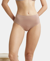 High Coverage Seamfree Microtouch Nylon Elastane High Waist Hipster With StayFresh Treatment - Mocha-5