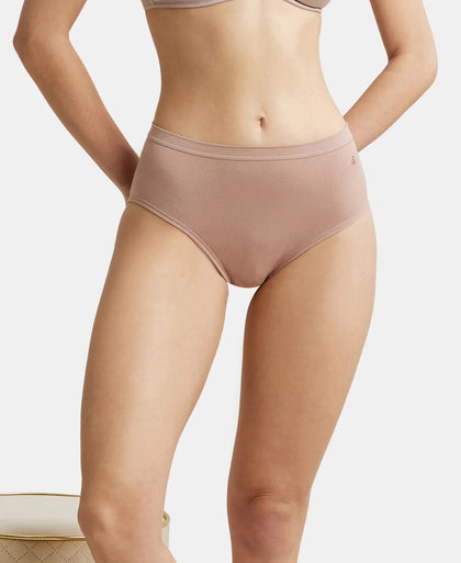 High Coverage Seamfree Microtouch Nylon Elastane High Waist Hipster With StayFresh Treatment - Mocha-5