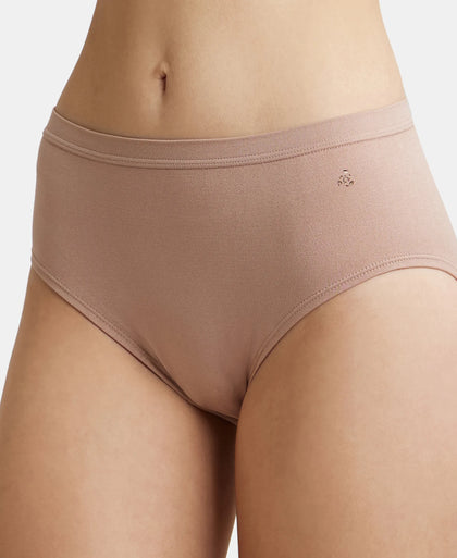 High Coverage Seamfree Microtouch Nylon Elastane High Waist Hipster With StayFresh Treatment - Mocha-7