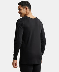 Super Combed Cotton Rich Full Sleeve Thermal Undershirt with StayWarm Technology - Black-3
