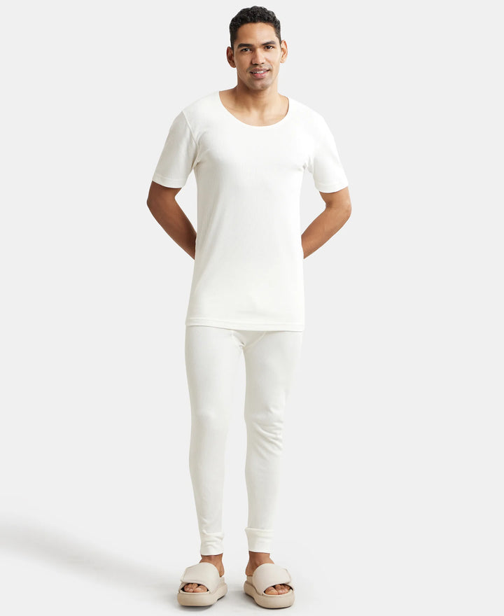 Super Combed Cotton Rich Thermal Long Johns with StayWarm Technology - Off White-4