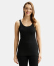 Super Combed Cotton Rich Thermal Tank Top with StayWarm Technology - Black-1