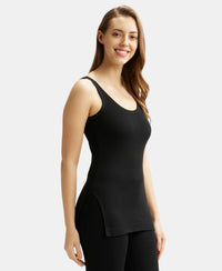 Super Combed Cotton Rich Thermal Tank Top with StayWarm Technology - Black-2