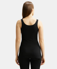 Super Combed Cotton Rich Thermal Tank Top with StayWarm Technology - Black-3