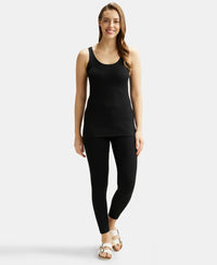 Super Combed Cotton Rich Thermal Tank Top with StayWarm Technology - Black-4