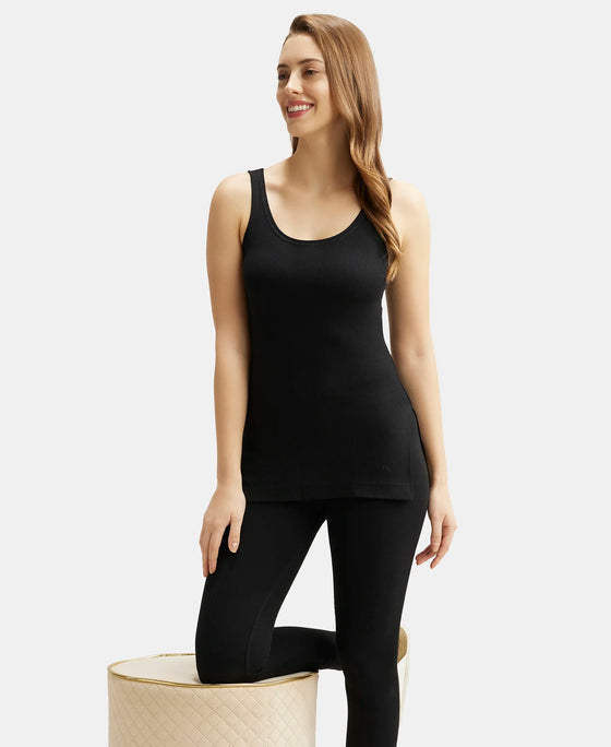 Super Combed Cotton Rich Thermal Tank Top with StayWarm Technology - Black-6