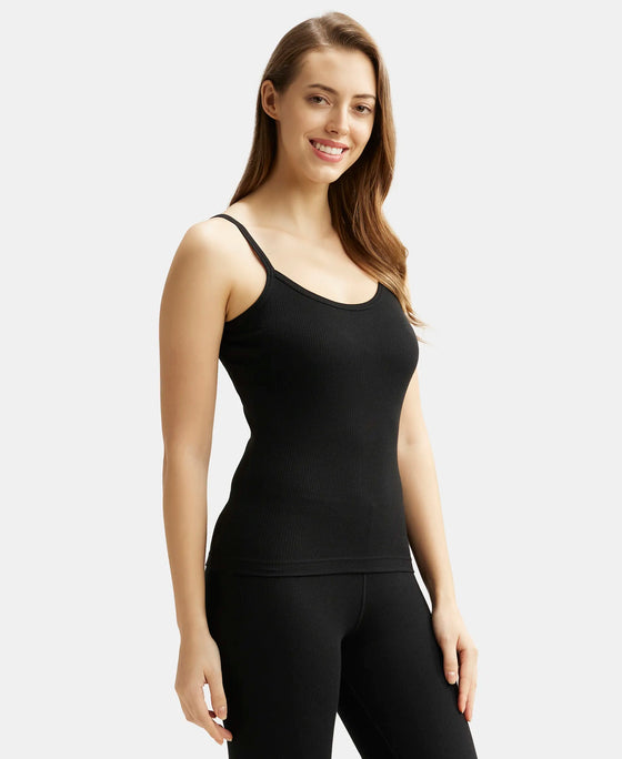 Super Combed Cotton Rich Thermal Camisole with StayWarm Technology - Black-2