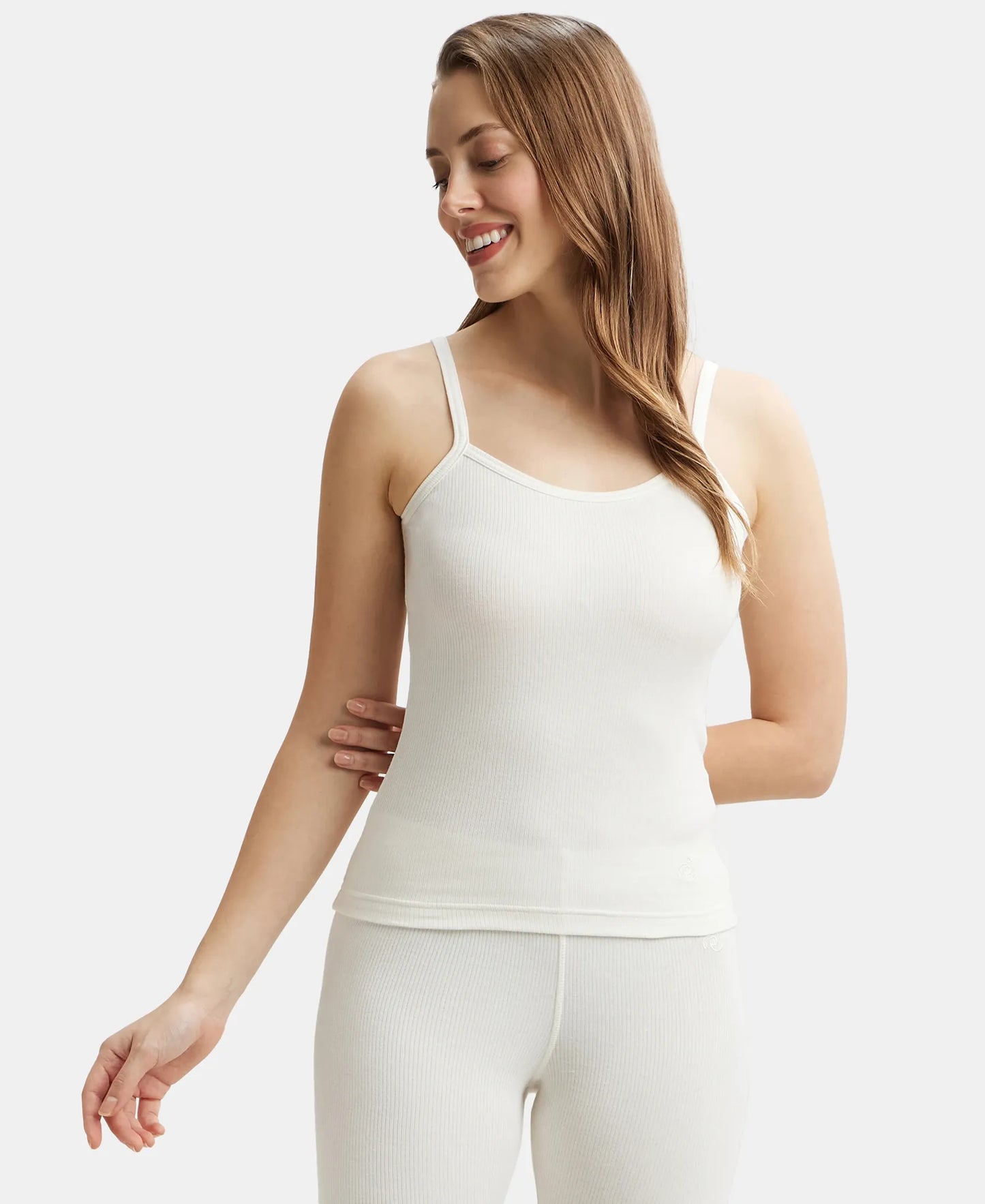 Super Combed Cotton Rich Thermal Camisole with StayWarm Technology - Off White-5