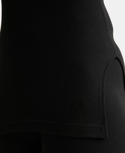 Super Combed Cotton Rich Three Quarter Sleeve Thermal Top with StayWarm Technology - Black-7