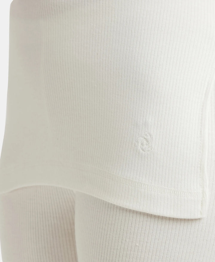 Super Combed Cotton Rich Three Quarter Sleeve Thermal Top with StayWarm Technology - Off White-7