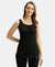 Soft Touch Microfiber Elastane Thermal Tank Top with StayWarm Technology - Black-1