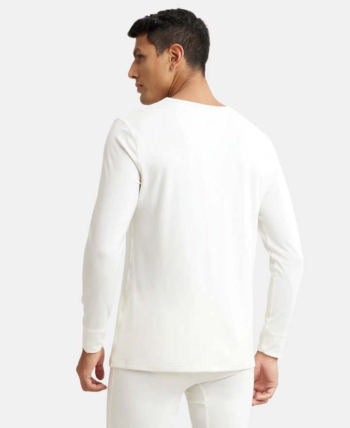 Soft Touch Microfiber Elastane Stretch Full Sleeve Thermal Undershirt with StayWarm Technology - Winter White-3