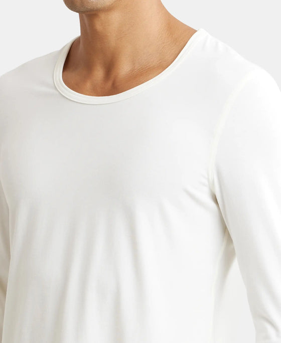 Soft Touch Microfiber Elastane Stretch Full Sleeve Thermal Undershirt with StayWarm Technology - Winter White-6